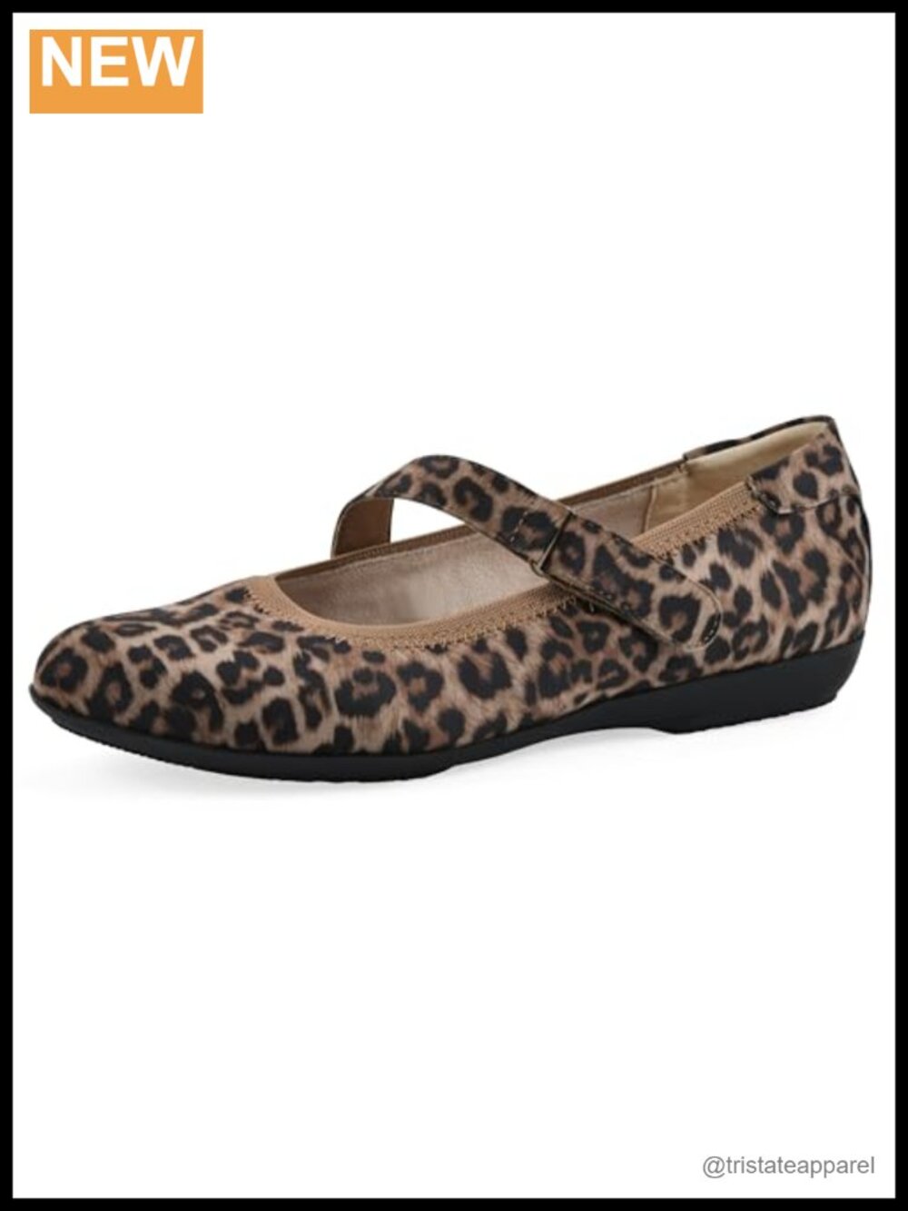 Women's Cushioned Mary Jane Flat Textile Velcro Adjustable Strap Ballet Flat
